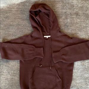 Helmet Lang XS burgundy pullover cashmere hoodie